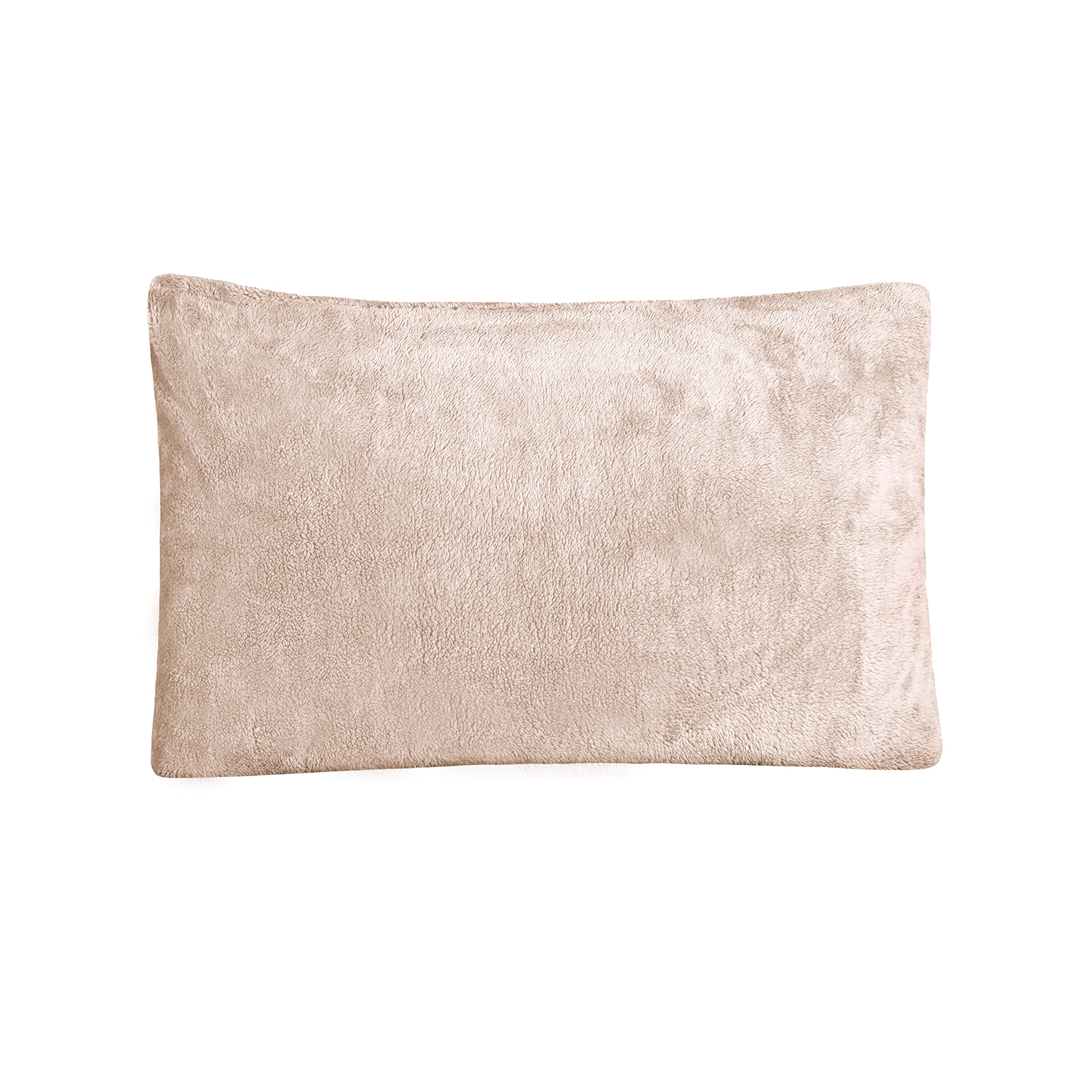 Smart Living Teddy Fleece Warm & Cosy Housewife Pillowcase Pair in Natural | Size: Standard Pillow Case