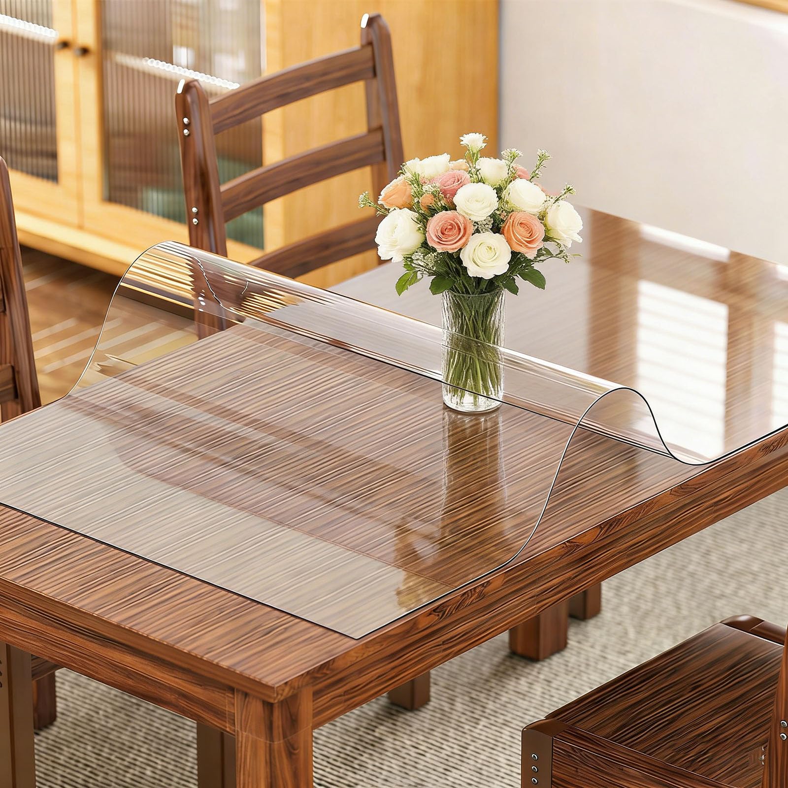 Nappe de protection lavable 225 x 226 cm pour table à angle droit