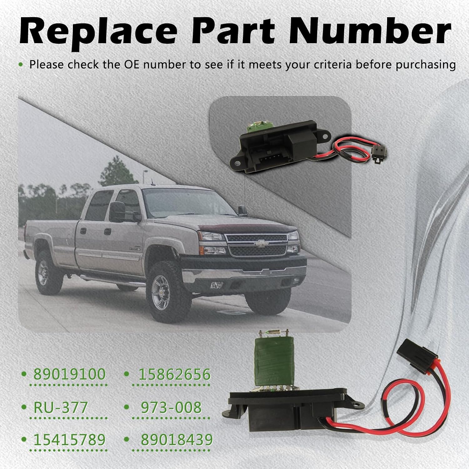 89019100 Front Manual Temp HVAC AC Control Fan Heater Blower Motor Resistor Compatible with Buick 04-07 Rainier - 02-09 Trailblazer - 02-09 Envoy / 02-06 Envoy XL XUV - 03-08 Ascender / 02-04 Bravada
