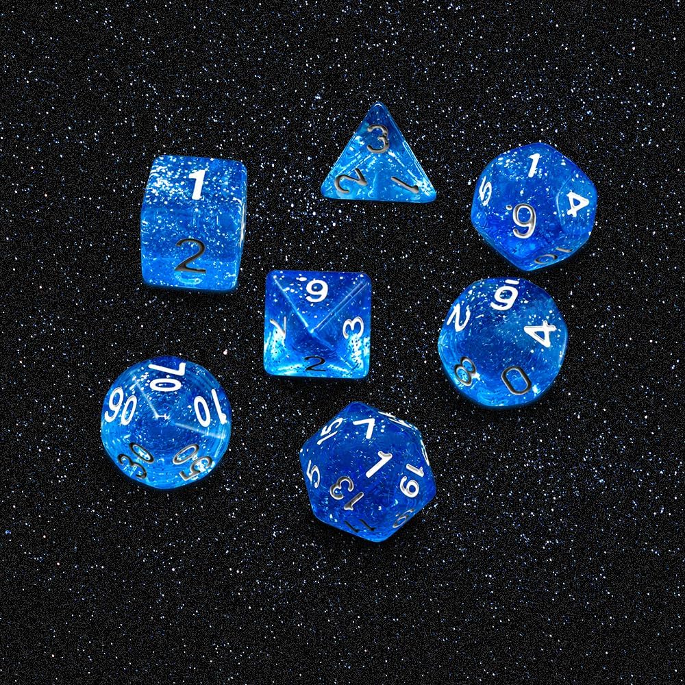 Role Playing Dice Set - for RPG, Dungeons & Dragons, D&D, and Other RPGs, 10-Sided Dice with D20 (Blue)