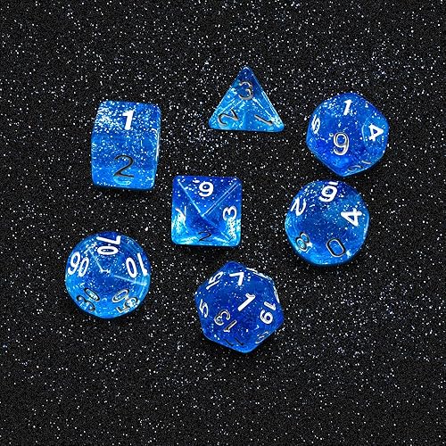 Miniatura 25 de Juego de dados para juegos de rol, para juegos de rol, Dungeons & Dragons, D&D y otros juegos de rol, dados de 10 lados con D20 (negro)