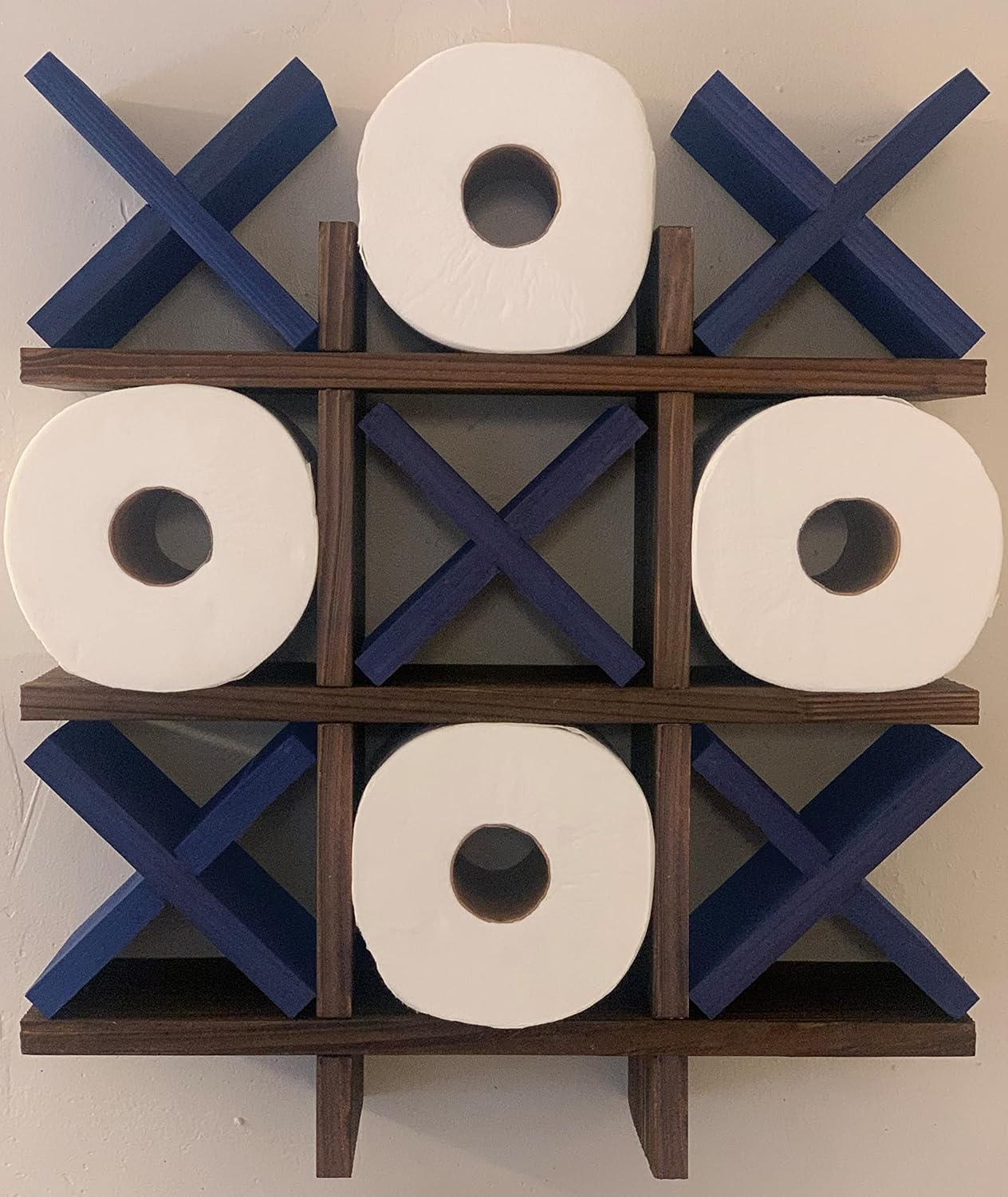 Tic Tac Toe Toilet Paper Holder Farmhouse Bathroom Decor