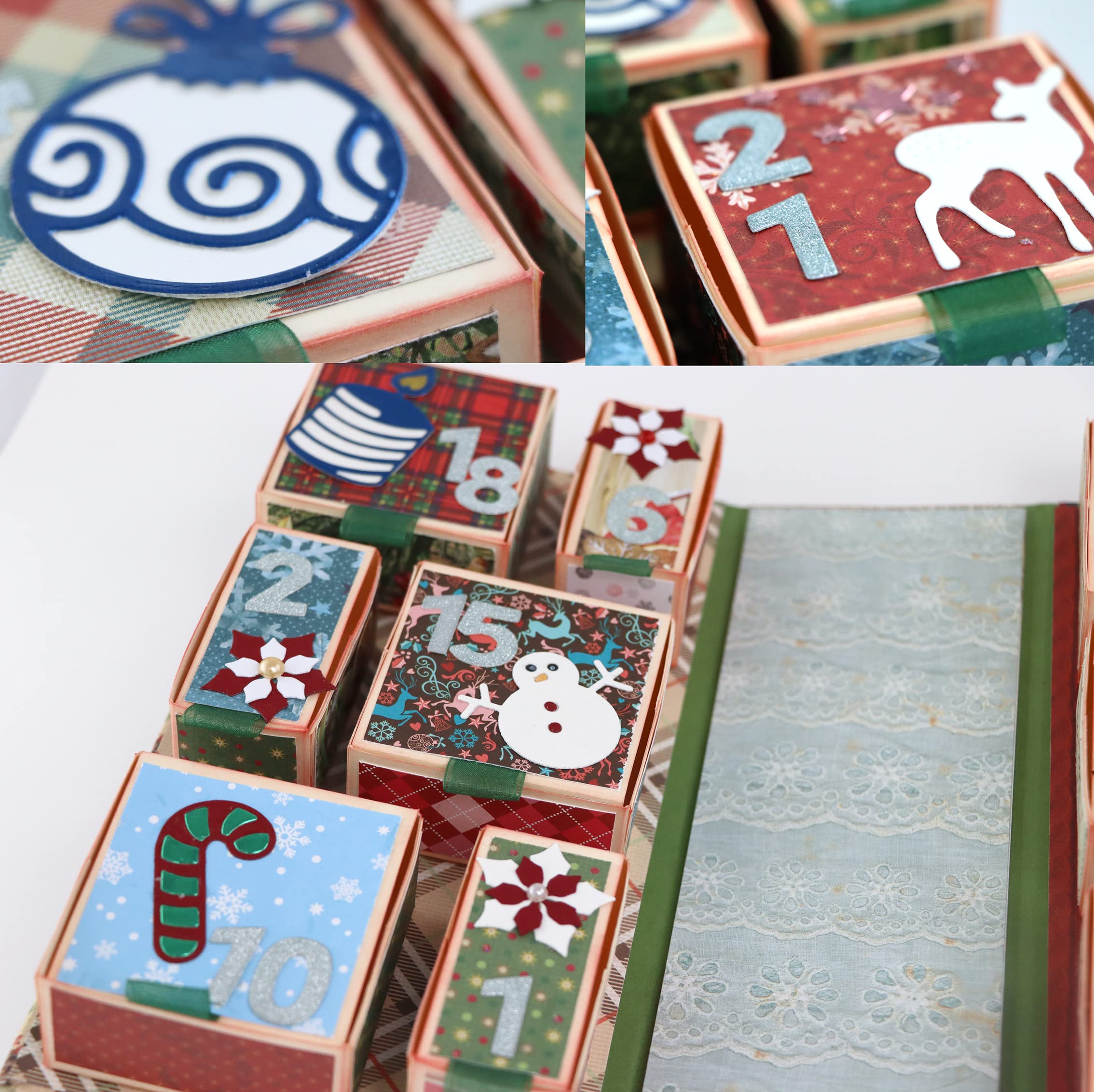 Genérico Kunsthandwerklicher Adventskalender | mit den besten Qualitäten auf Papier und Karton | Lebhafte und Weihnachtsfarben | Weitere Geschenk-Boxen erhältlich