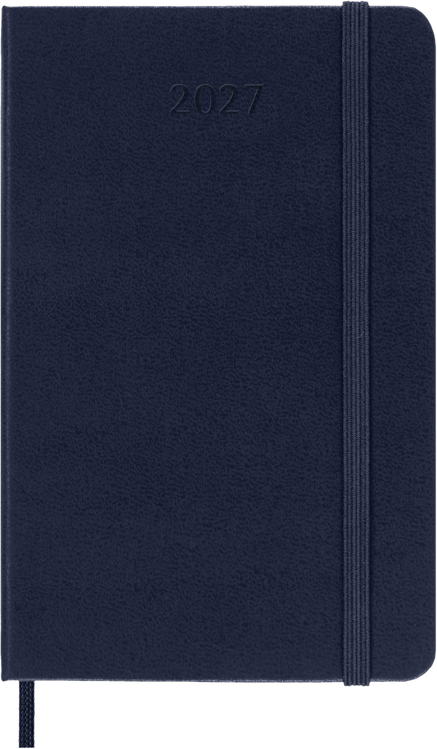 Moleskine Weekly Planner 2027, Hard Cover 12 Month Diary with Space for Notes and Elastic Closure, Pocket Size 9x14 Cm, Sapphire Blue