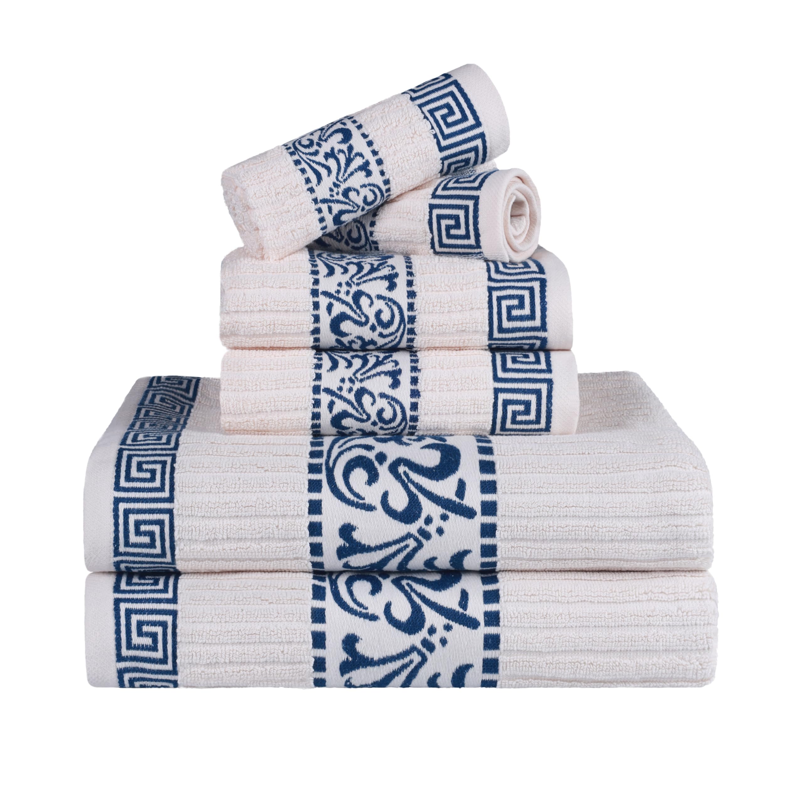 Serviettes coton pour salle de bain et spa à motif grec Superior