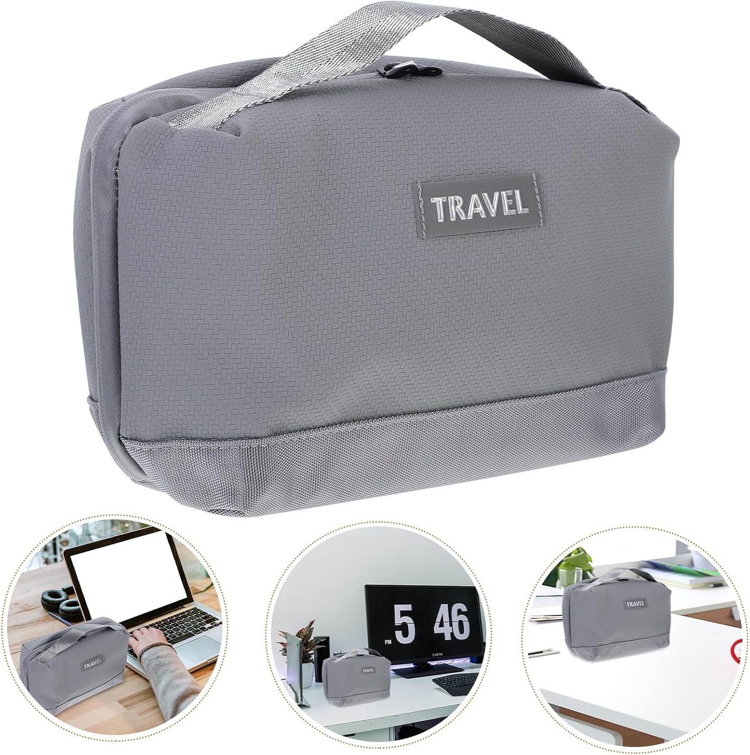 Alipis Large Capacity Electronics Organizer Bag for Cable Storage and Power Bank Carrying, Travel Tech Accessories Pouch for Business Trips and Vacations, Grey Data Cable Storage Case