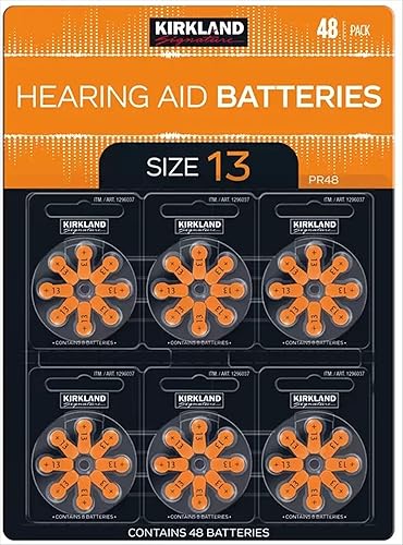 Kirkland Paquete de 48 baterías para audífonos Signature Zinc Air, tamaño 13