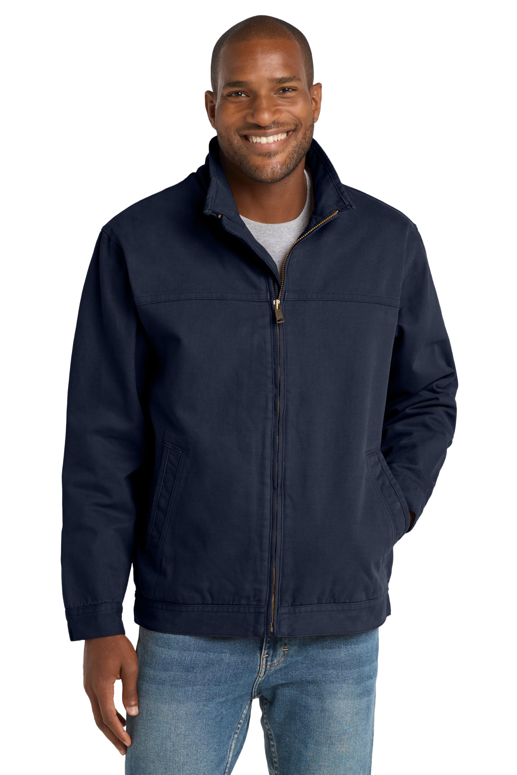 Unisex Washed Duck Cloth Flannel-Lined Work Jacket | Insulated Zip Up Outwear for Men & W…
