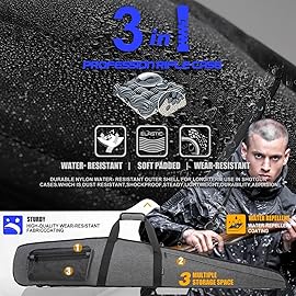 RAVOINCC Rifle Case Soft Shotgun Cases - Water Resistant Gun Carry Bag for Scoped Rifles with 3 Accessory Pockets Adjustable Shoulder Strap Available Length in Grey 46 Inch