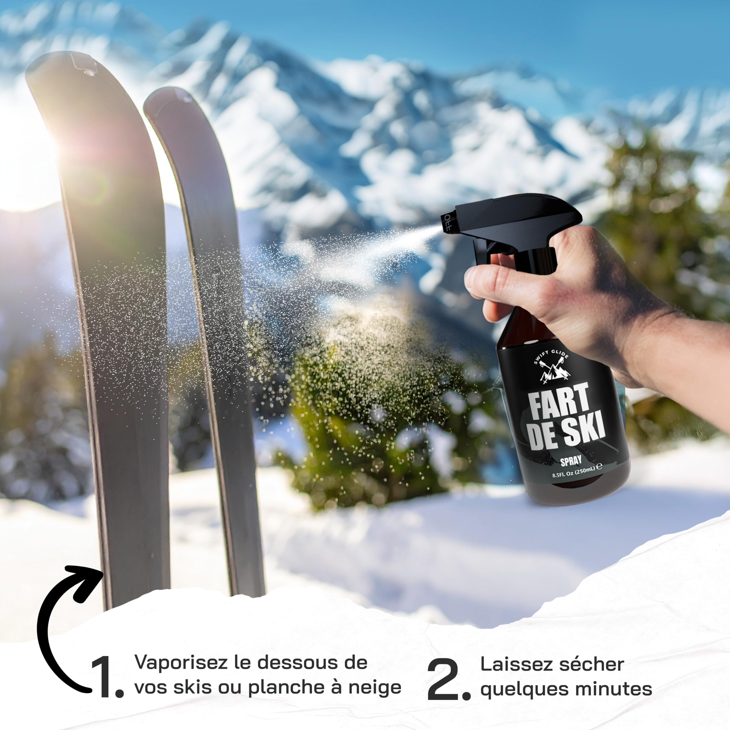 Fart Ski Wax 250ml Cire Universelle Liquide 100% Végétale Ski Alpin Skis de Fond Snowboard Fartage Ski Fabriqué en Allemagne