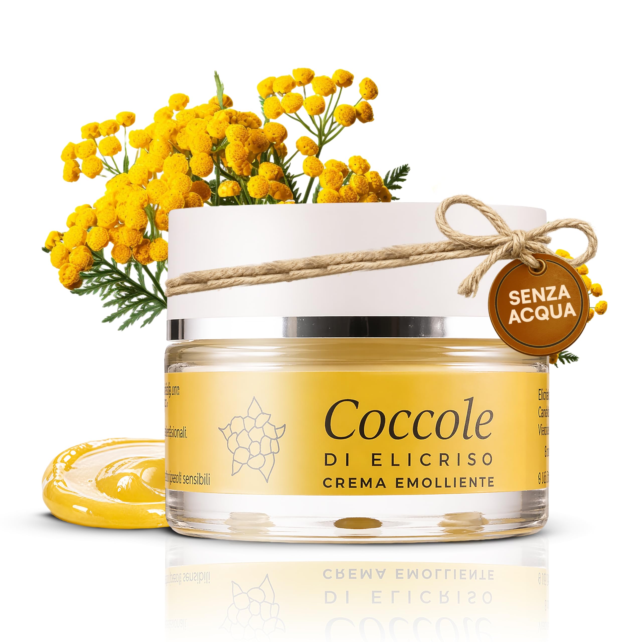 Coccole di Elicriso Crema Bimbi e Adulti Lenitiva senza acqua - Crema Corpo Pelle Sensibile Ultra Concentrata per Dermatite Atopica su Viso, Mani e Corpo - Senza Conservanti con Oli Pregiati, 30 ml