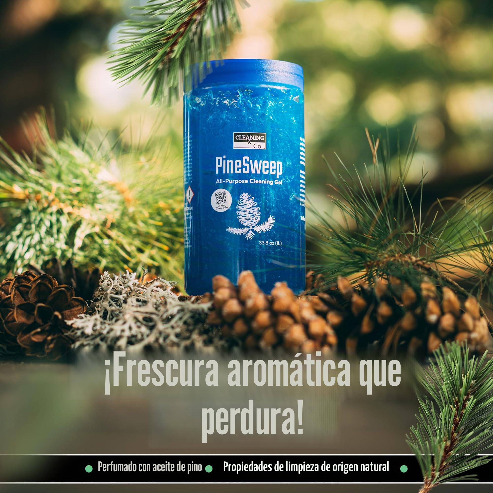 Gel de limpieza multiusos con aceite de pino, limpiador doméstico multiusos para baño, cocina, suelos, lavandería y más, 33.8 onzas líquidas
