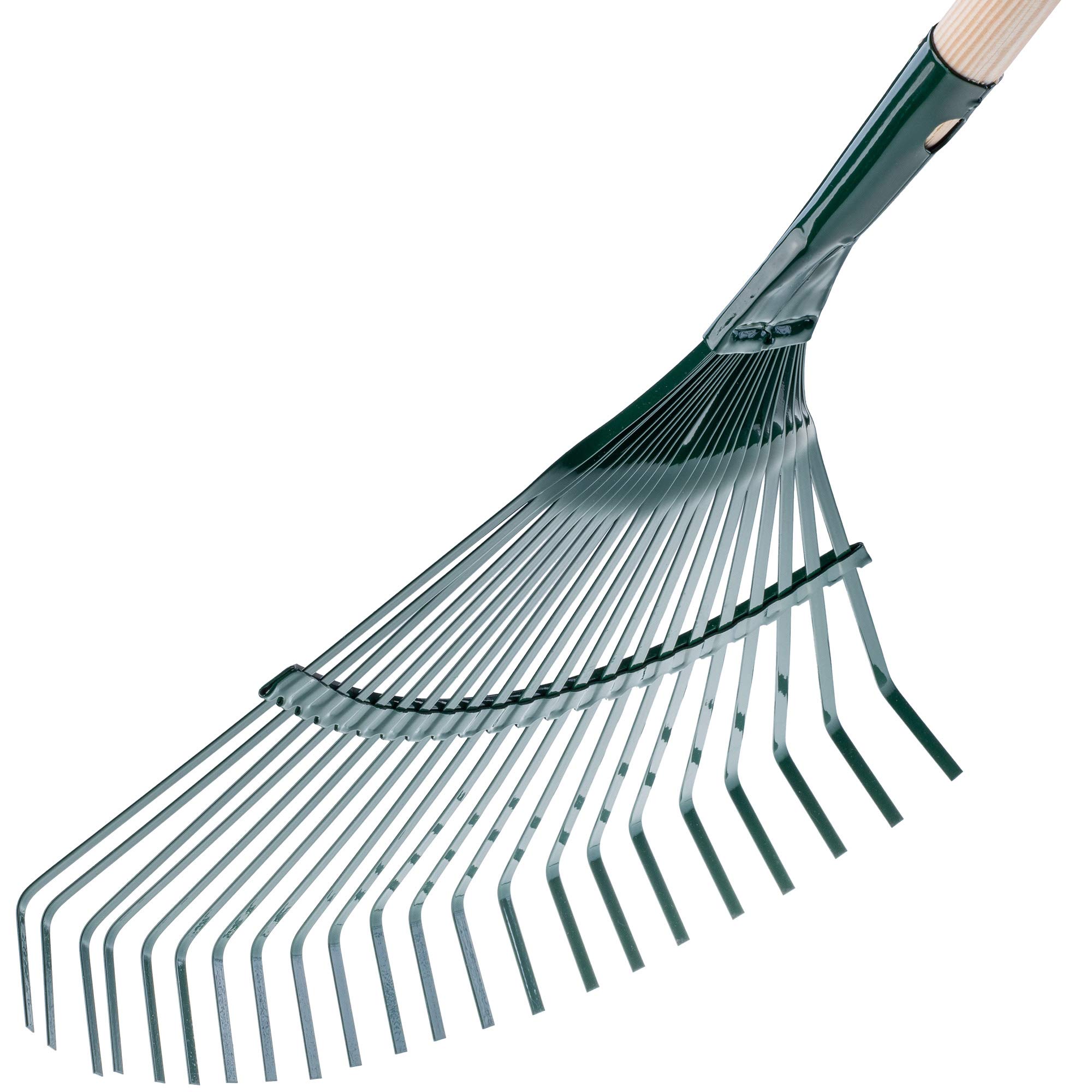 KADAX Rastrillo para Hojas, rastrillo Ajustable con Mango para jardín, césped, cómodo rastrillo de jardín, Compartimentos para Hojas, Escoba para Hojas, (Cinta)