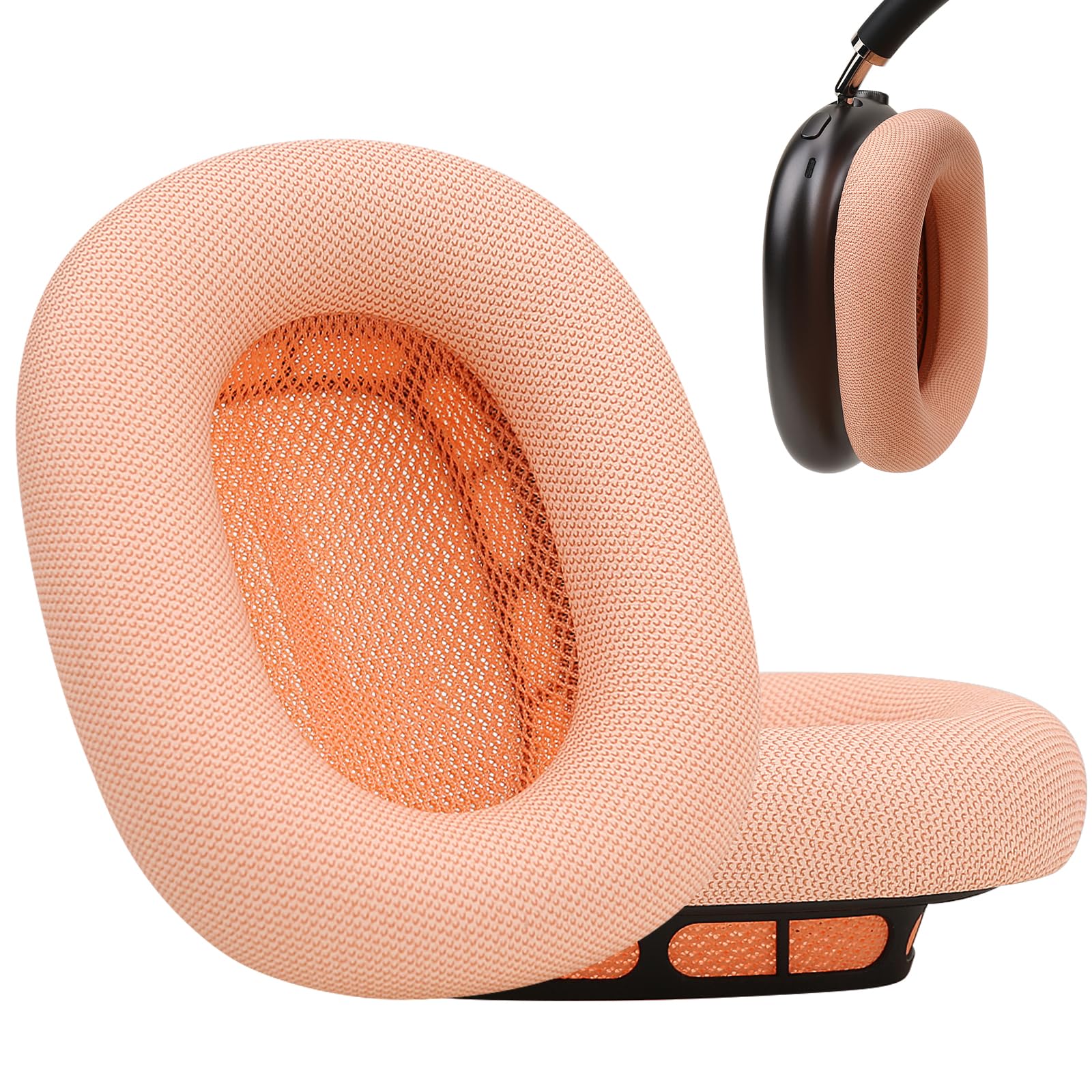 Laselan Upgraded Silicone Ear Cushions for AirPods Max Headphones 2024, Protein Leather Covered Ear Pads with Silicone & Memory Foam and Magnet (