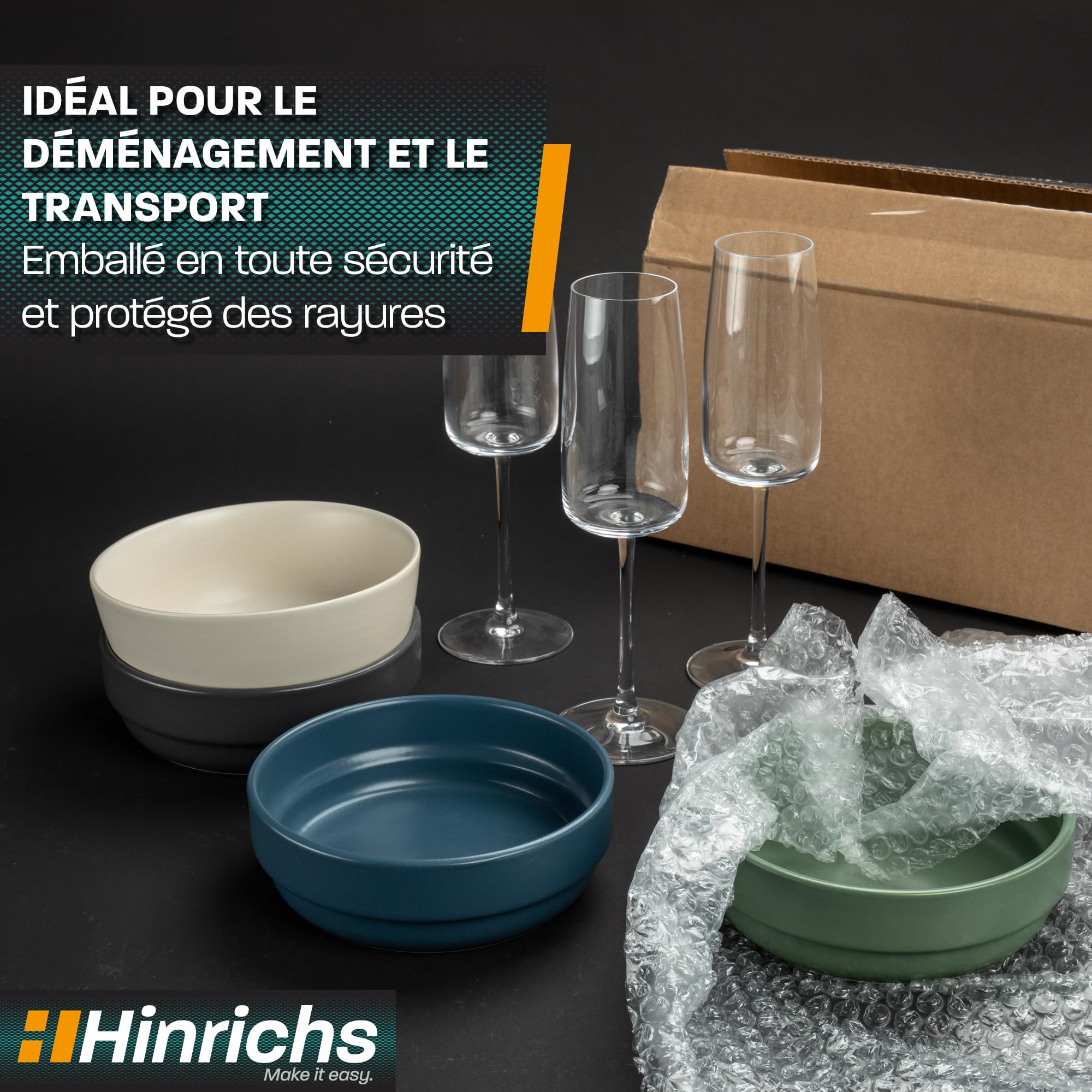 Hinrichs Rouleau de Papier Bulle 10m x 40cm Emballage Déménagement Recyclable