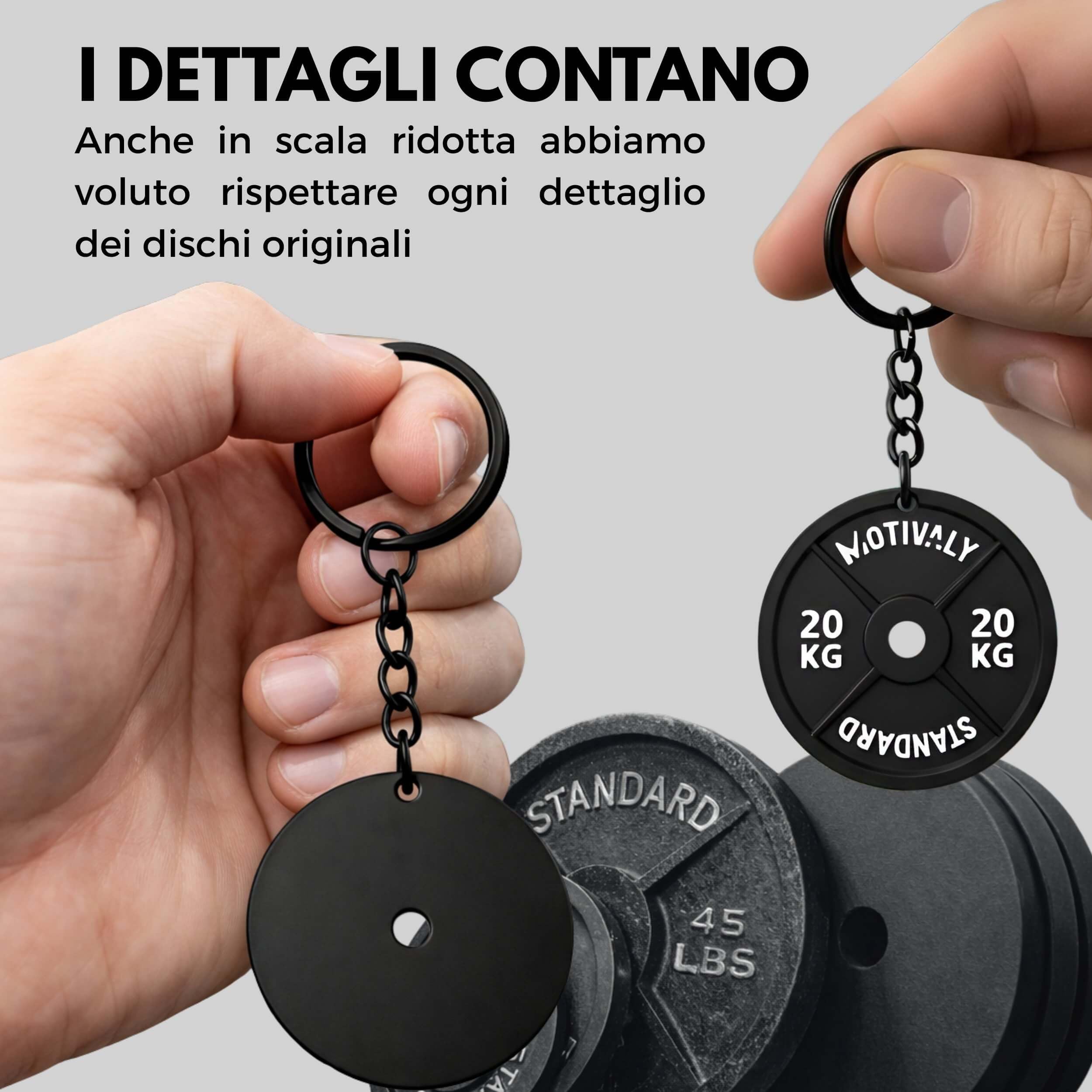 Portachiavi Disco Palestra 20kg Old School, Gadget Motivazionale Bodybuilding e Fitness, Idea Regalo Sportivi, Personal Trainer, Crossfit