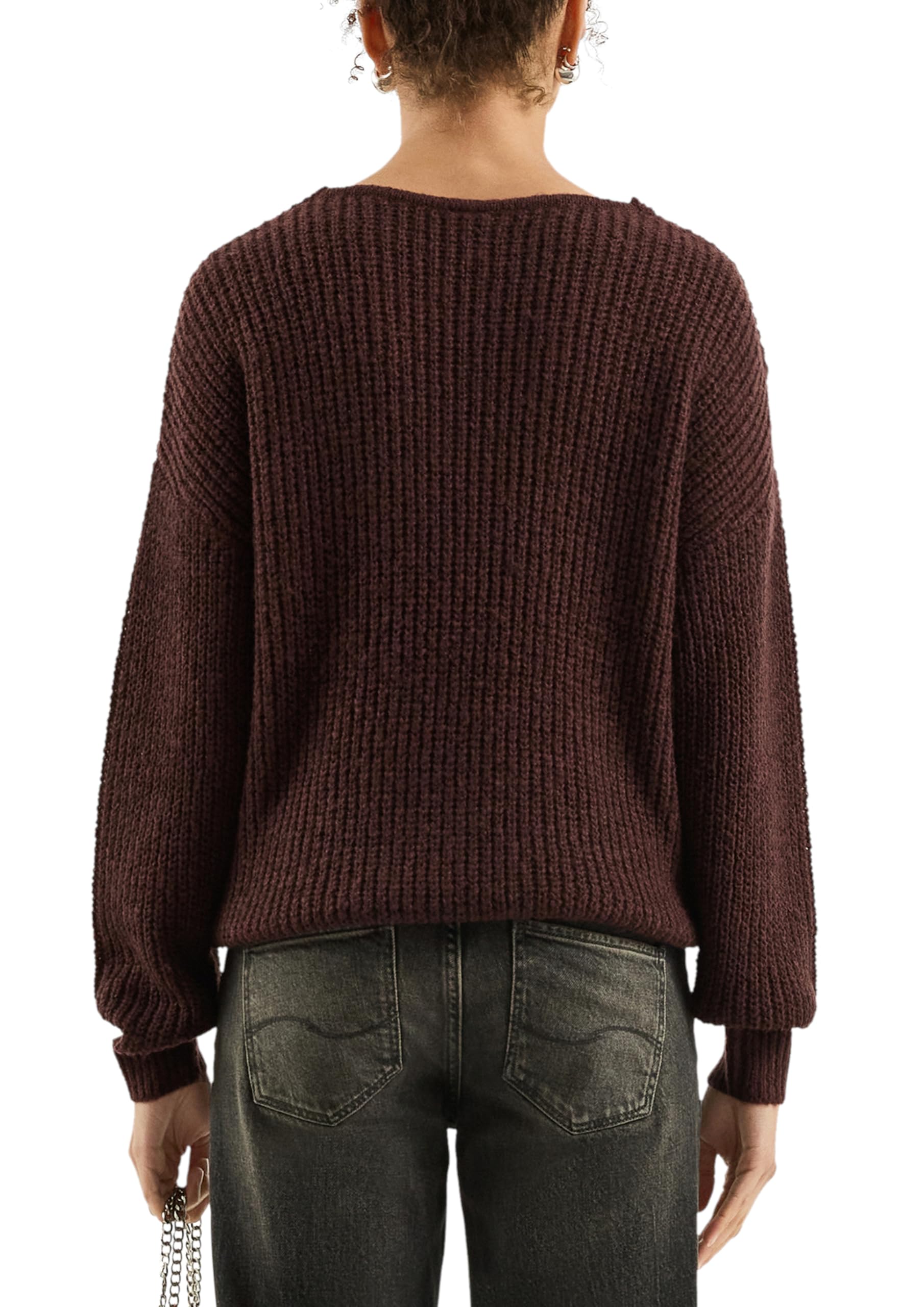 QS Strickpullover mit V-Auschnitt