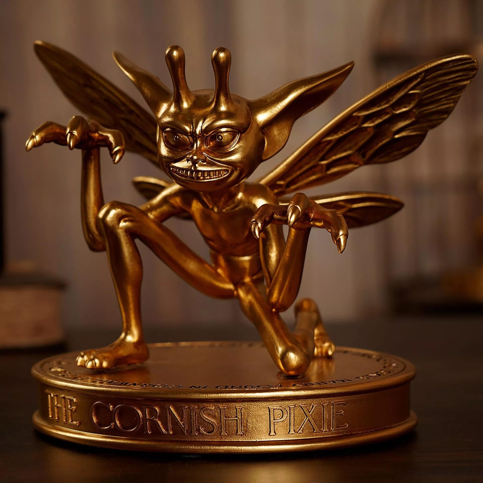 Widdop and Co Harry Potter Cornish Pixie Herbology Figurine, Golden Finish, Collectible Magical Creature with Circular Base - Image 4