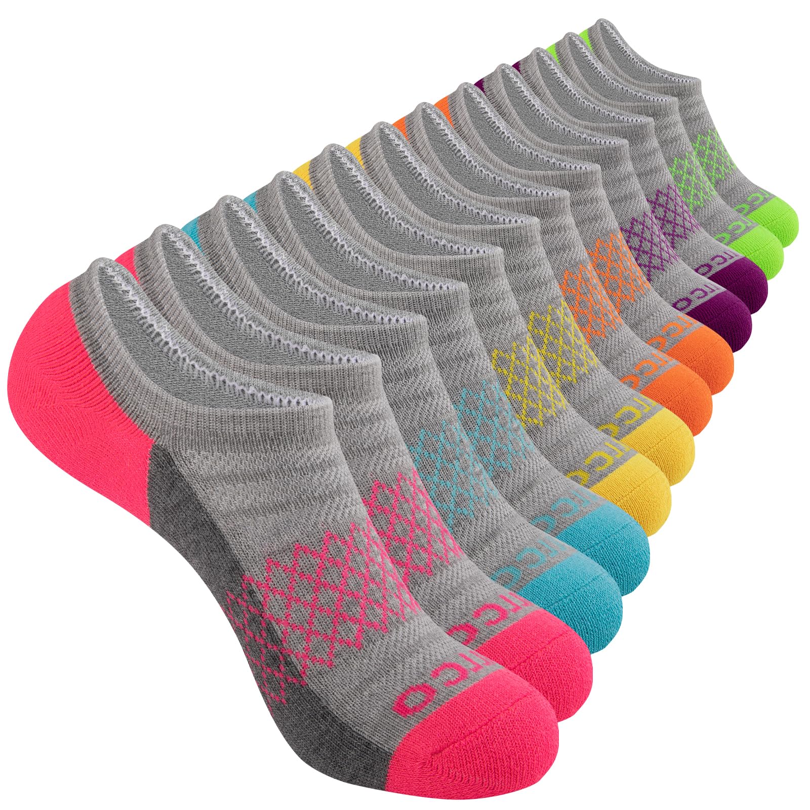 eallcoNo Show Socks Womens Athletic Cushioned Low Cut Non Slip Running Ankle Socks for Women 6 Pairs