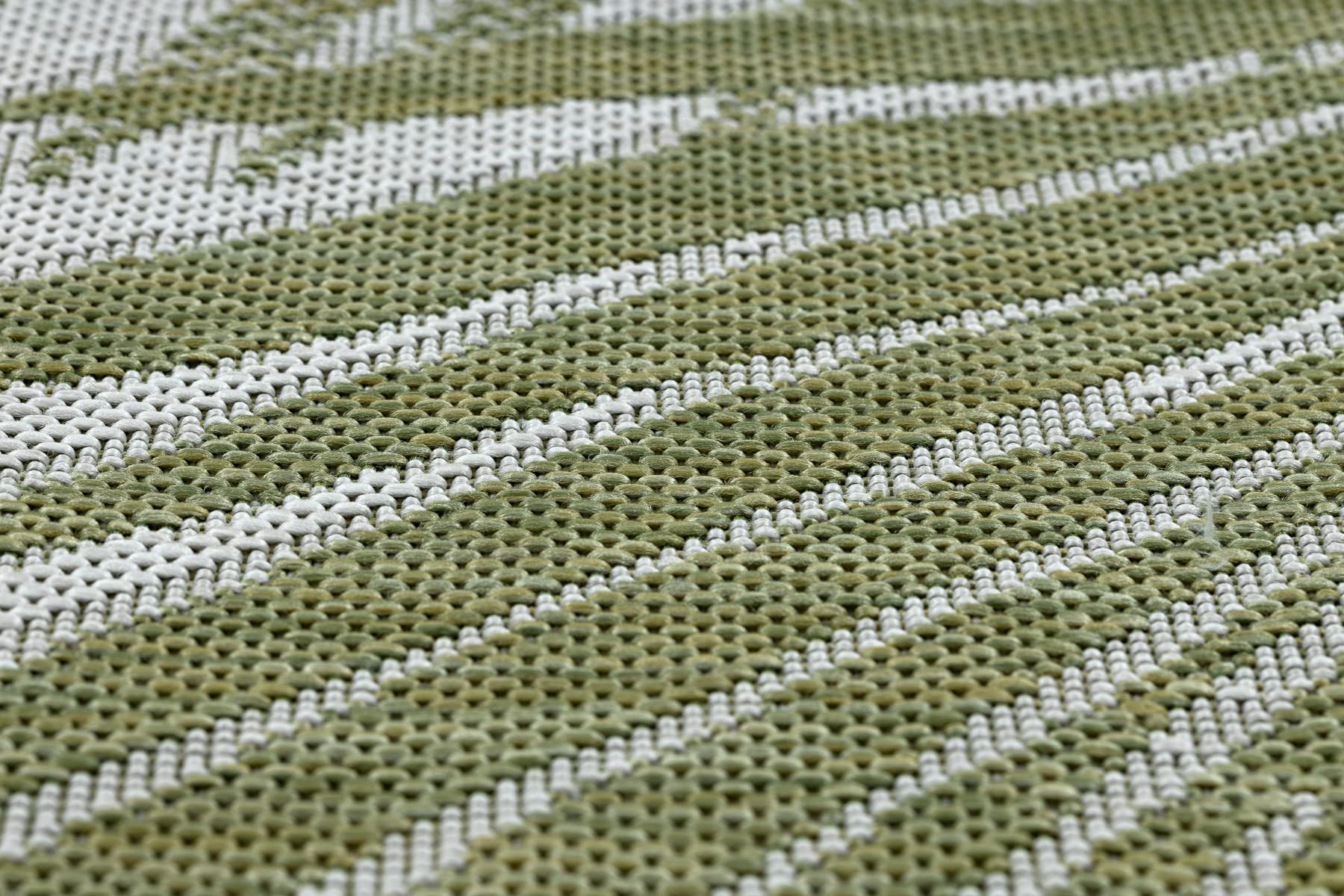 rugsx Tapis SISAL SION Intérieur & Extérieur, Haute qualité, Tissage à Plat, pour Chambre/terrasse/Balcon, Feuilles de Palmier, Tropical, tissé à Plat écru/Vert 80x150 cm