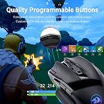 Redragon M801 Wireless Gaming Mouse, 16000 DPI Wired/Wireless, 9 Programmable Buttons, Customizable Macro, Rapid Fire and Side Buttons, RGB Backlit for Windows PC Gamer (Black)
