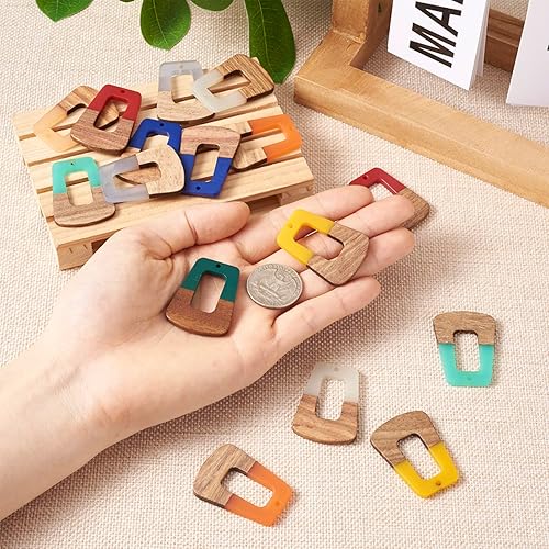 Vista 41 de Colgante de madera de resina, Resina, No es una piedra preciosa 0negro