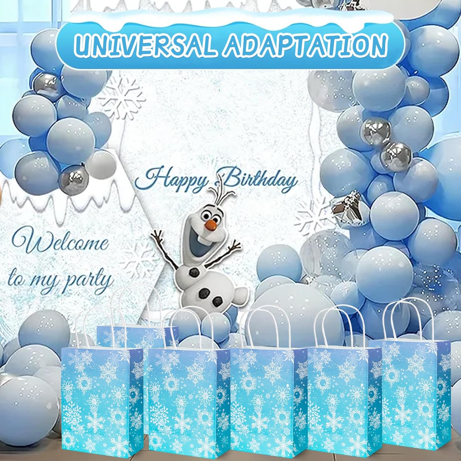 YXXHOME 24 Pcs Winter Snowflake Gift Bags, Christmas Gift Bags Bulk with, Snowflake Party Favor Bags with Handles,Birthday Christmas Holiday Birthday Party Supplies Decorations - Image 4