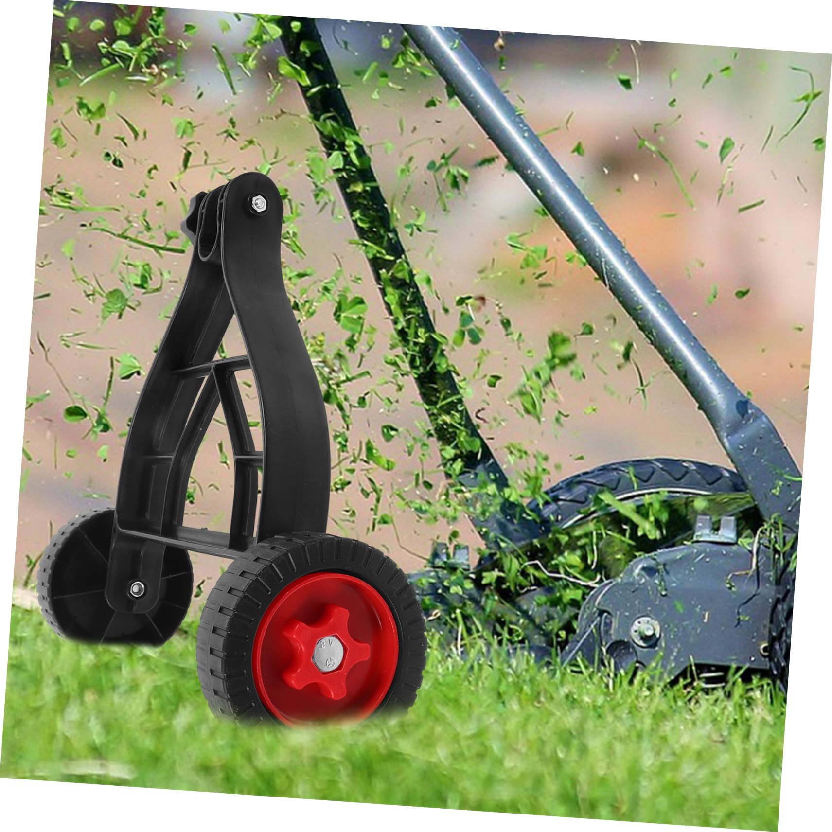 iplusmile Ruota Di Supporto Per Tosaerba a Spinta in Gomma Resistente Struttura in Acciaio Inox, Ricambio Per Carrelli Da Giardino e Utensili Multiuso, Facile Da Installare Per Manutenzione Prato