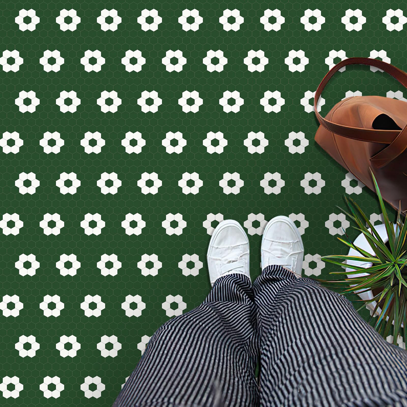 MORCART Peel and Stick Floor Tile, Vinyl Flooring Waterproof, DIY Flooring for Bathroom, Kitchen, Fireplace, Pet House, Stairs, Bedrooms, Wall(20PCS,