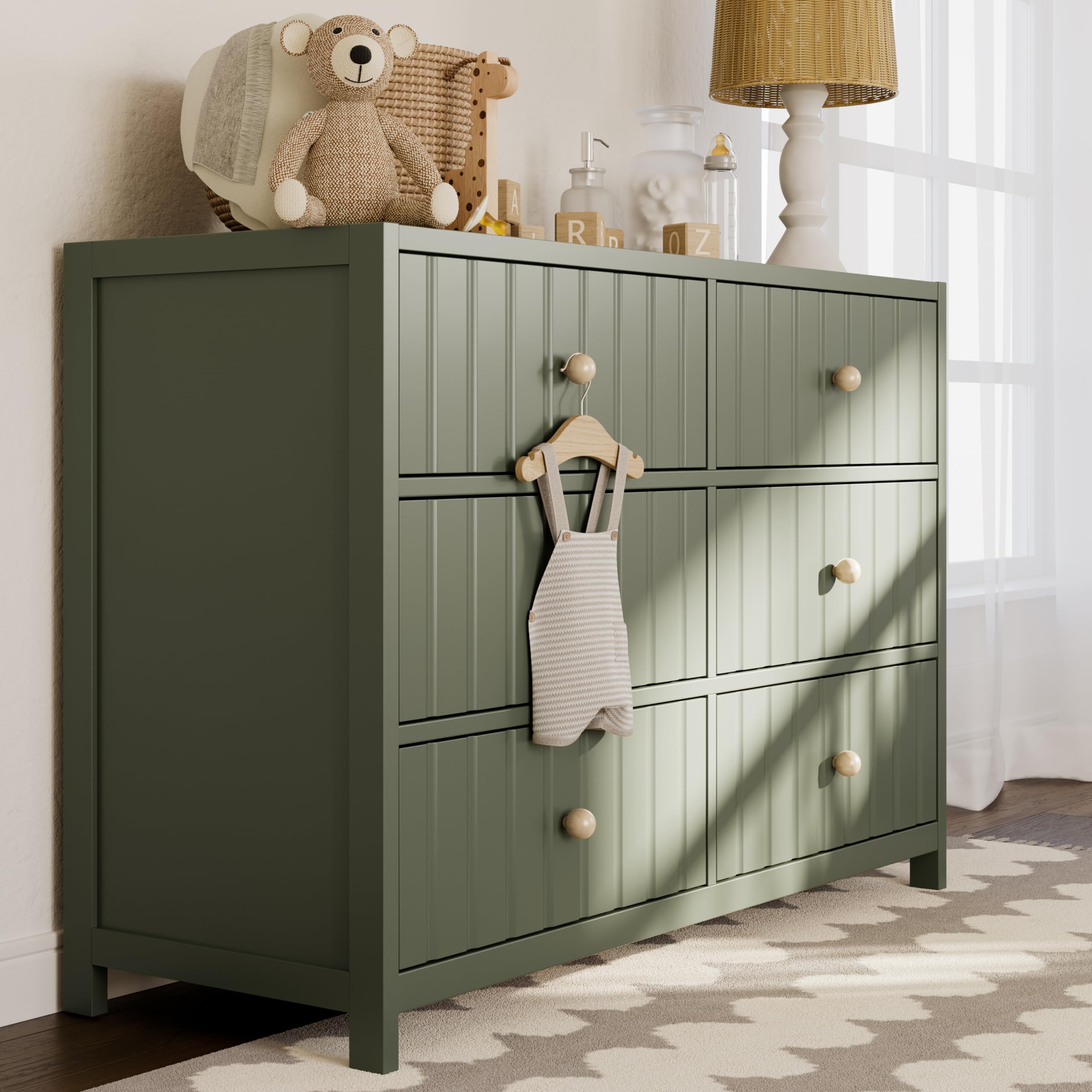 Amazon.com: Graco Teddi 6 Drawer Double Dresser (Olive) – GREENGUARD Gold  Certified, Interlocking Drawer System, Pre-Installed Drawer Tracks,  Includes Two Sets of Knobs for Personalization : Home & Kitchen