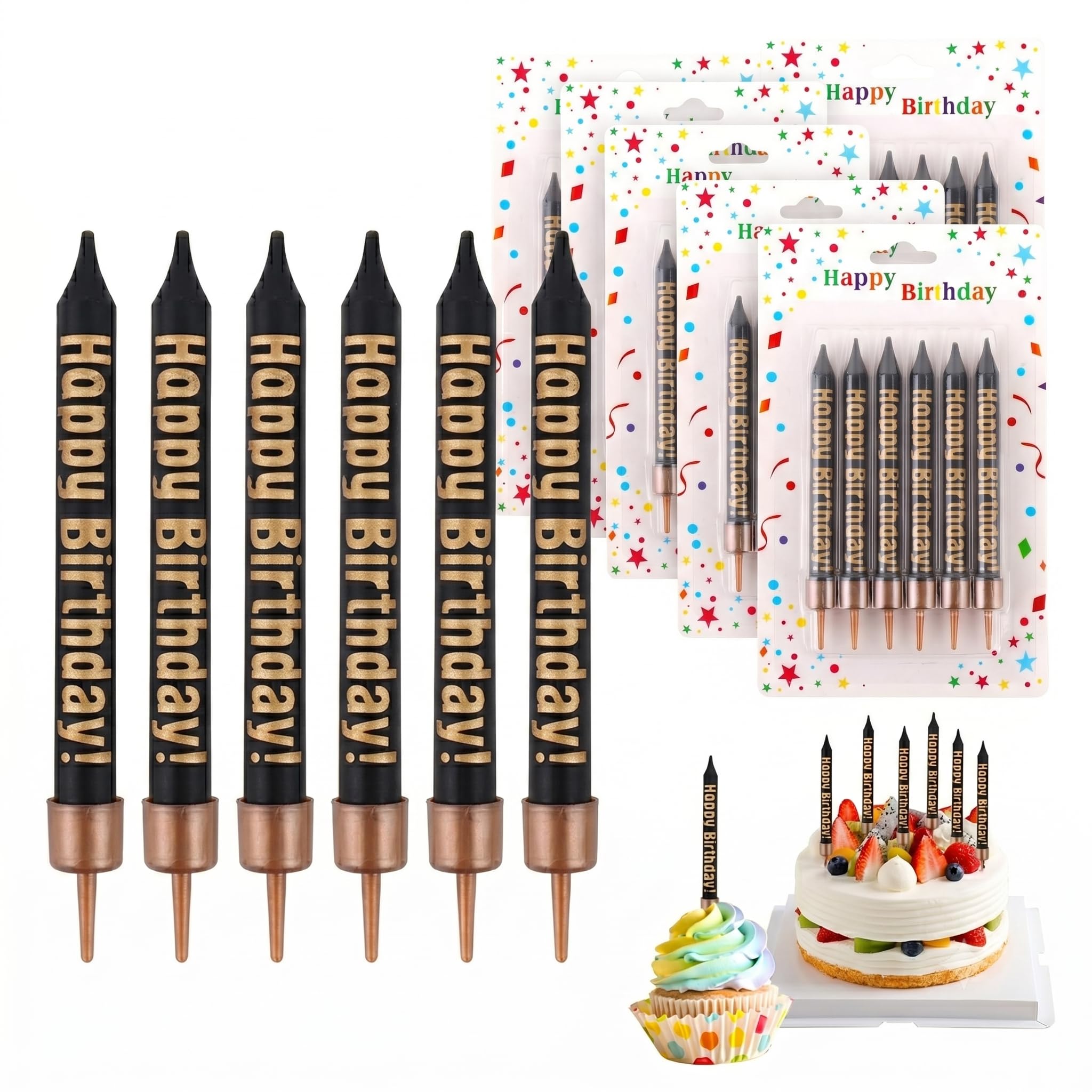 36Pcs Birthday Cake Candles, 9cm Tall Skinny Birthday Candles (Buchstaben)