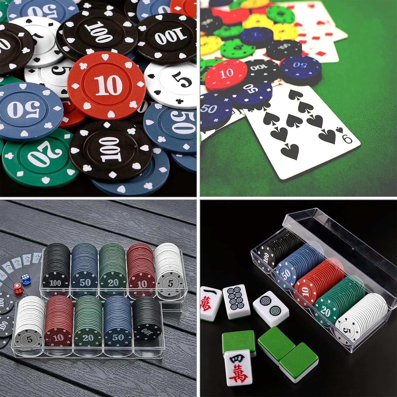 Set Fiches Poker 100 Pezzi Fiches Poker Plastica Fiches Poker Colorate Chip Poker Blackjack Poker Fiches Casinò Chip Gioco Casinò con Scatola per I Giochi Da Tavolo Del Casinò In Casa Delle Feste