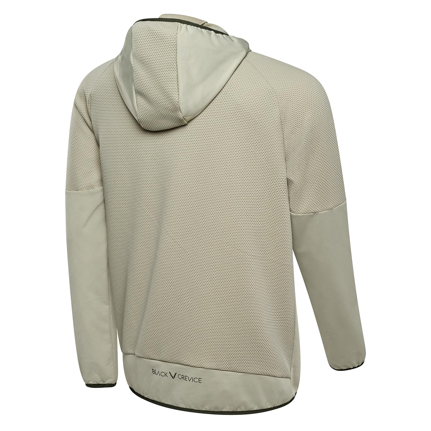 Black Crevice - Midlayer kurtka męska I kurtka polarowa z kapturem I mieszanka materiałów I kurtka funkcyjna – oddychająca, elastyczna i lekka I wędrówki, trekking, outdoor, sport i czas wolny