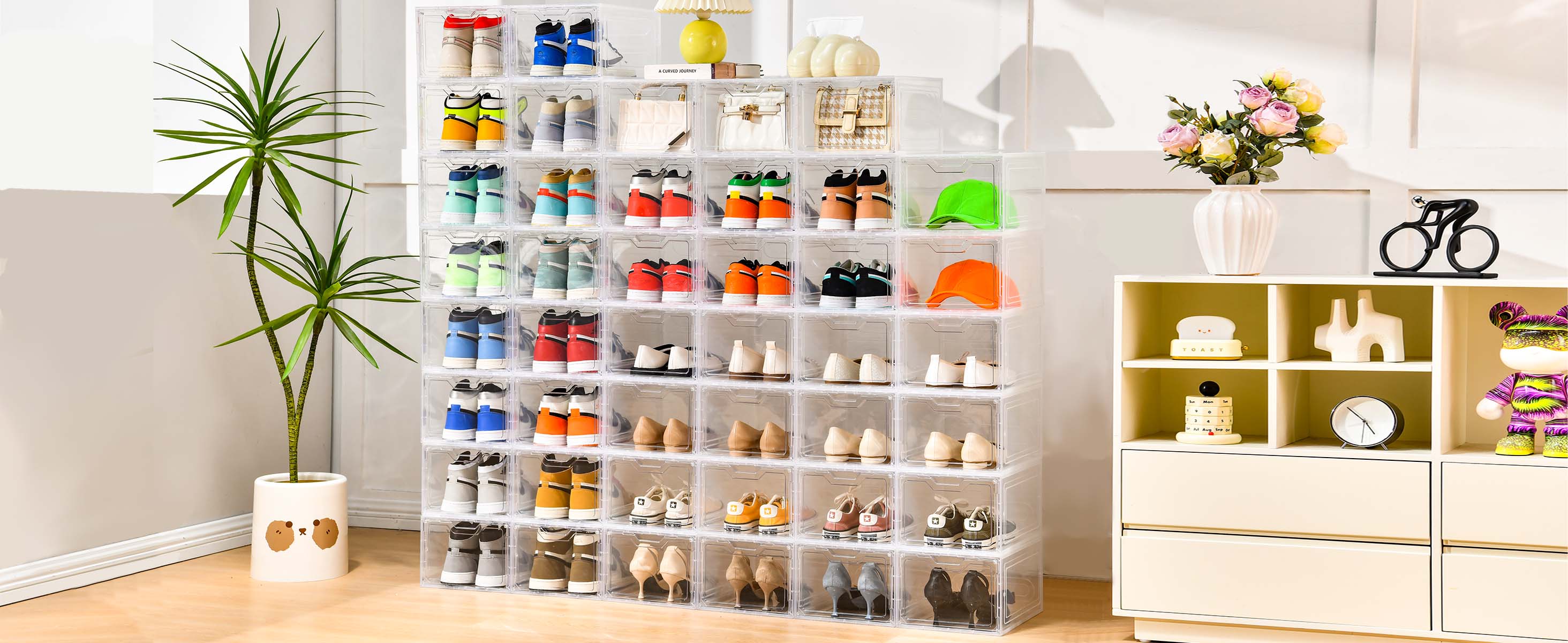 Amazon.com: 12 Pack Thicken & Sturdy Clear Shoe Storage Organizer