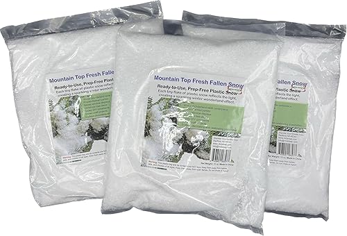 Copos de nieve artificiales de plástico falso para decoración de vacaciones de invierno, bolsa de 3 x 10 onzas