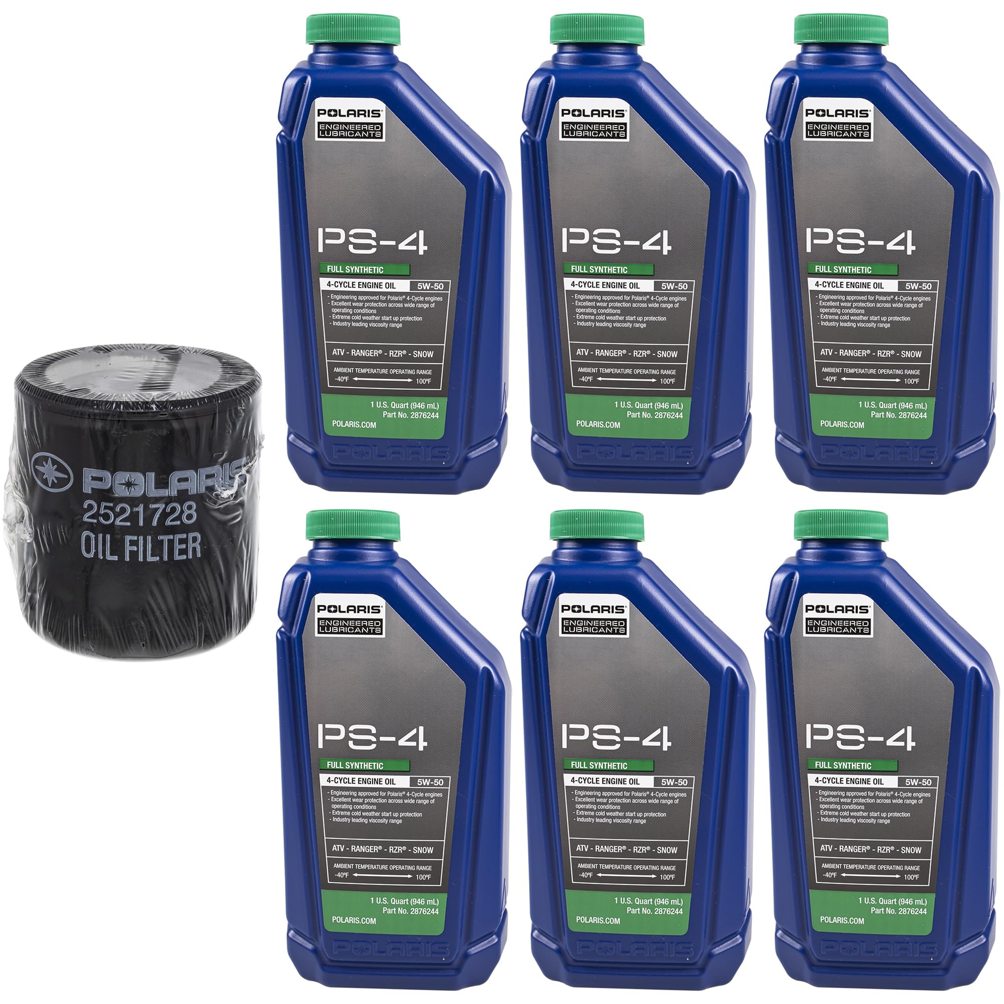 Polaris PS-4 Full Synthetic Oil Change Kit 6 Quarts with Filter RZR Pro R 2521728