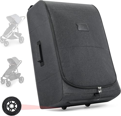Bolsa de viaje acolchada para cochecito de avión con ruedas compatible con UPPAbaby Vista, Vista V2, Cruz, Cruz2, bolsa portátil para cochecito