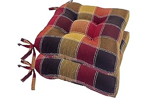 Arlee Chairs Cushion in Plaid - Set of 3 Dining Room Chairs Padded Seat