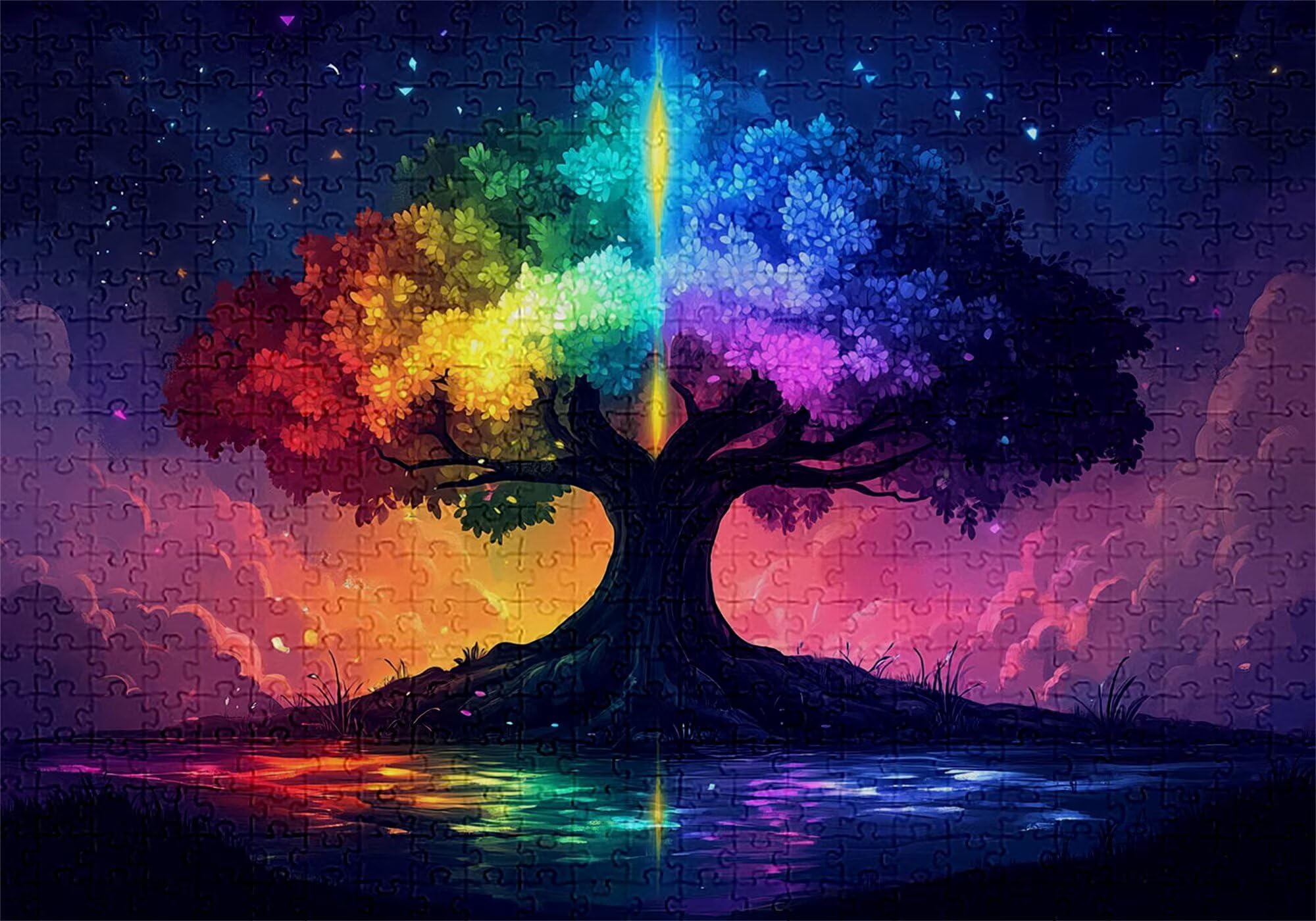 Puzzle 3000 elementów Krajobraz Drzewo dla dorosłych 122 x 81 cm Unikalne Rzemiosło Klasyczne 3D Drewniana układanka do rodzinnych gier aktywnych, układanka zrób to sam do dekoracji ścian domu