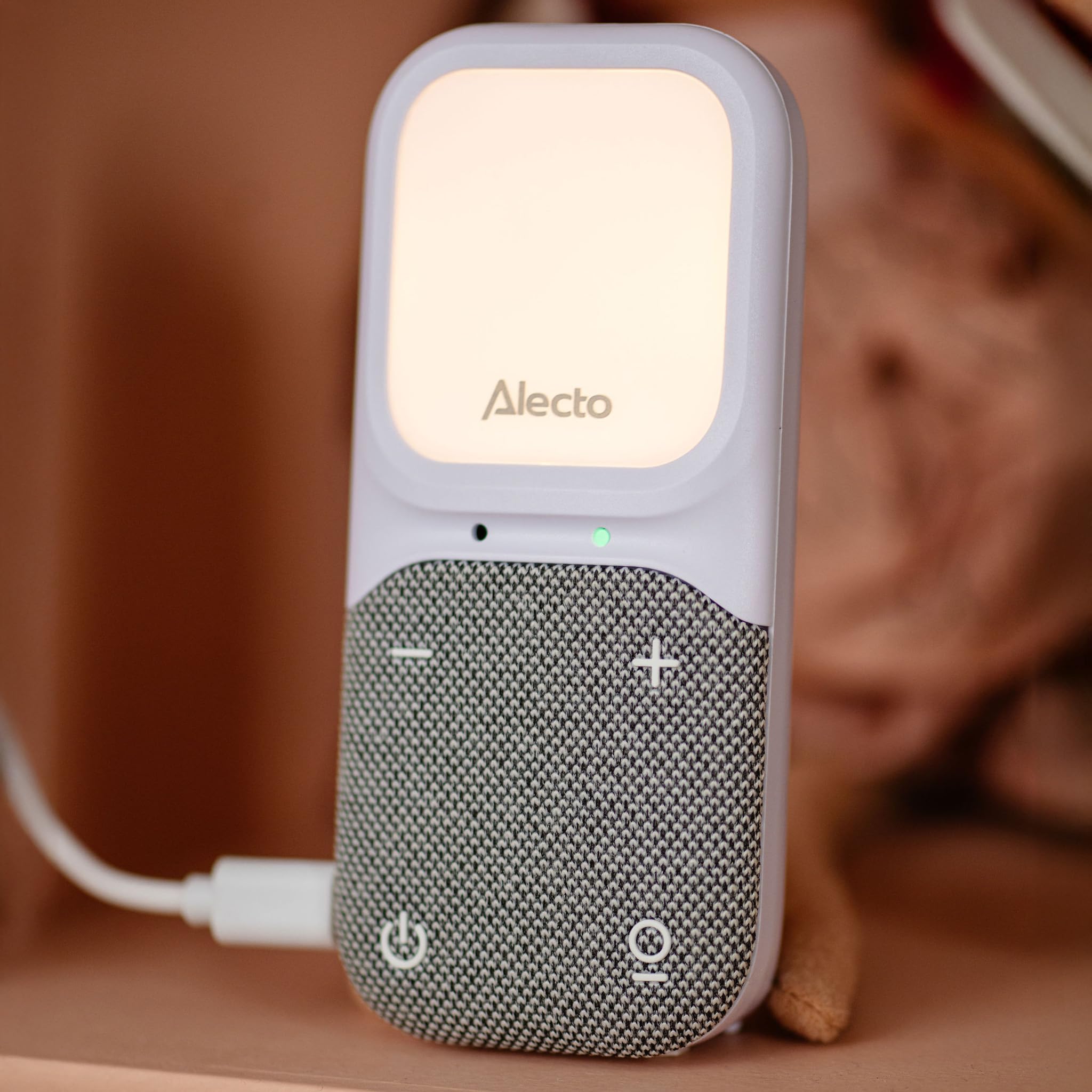 Alecto DBX140 Moderno baby monitor Full Eco Audio DECT display luce notturna Bianco Grigio