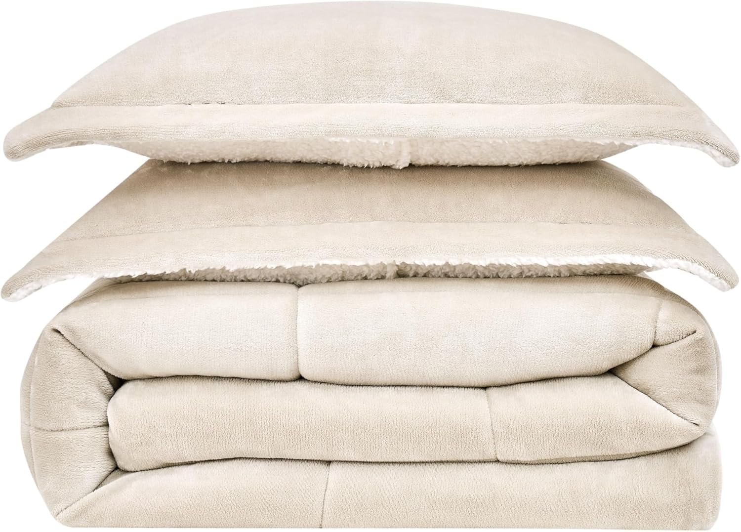 TRULY SOFT Cuddle Warmth Comforter Sets Tan Polyester 3-Piece King Comforter Set, Solid Color Themed, for Men and Women, Oeko-TEX Certified Confidence