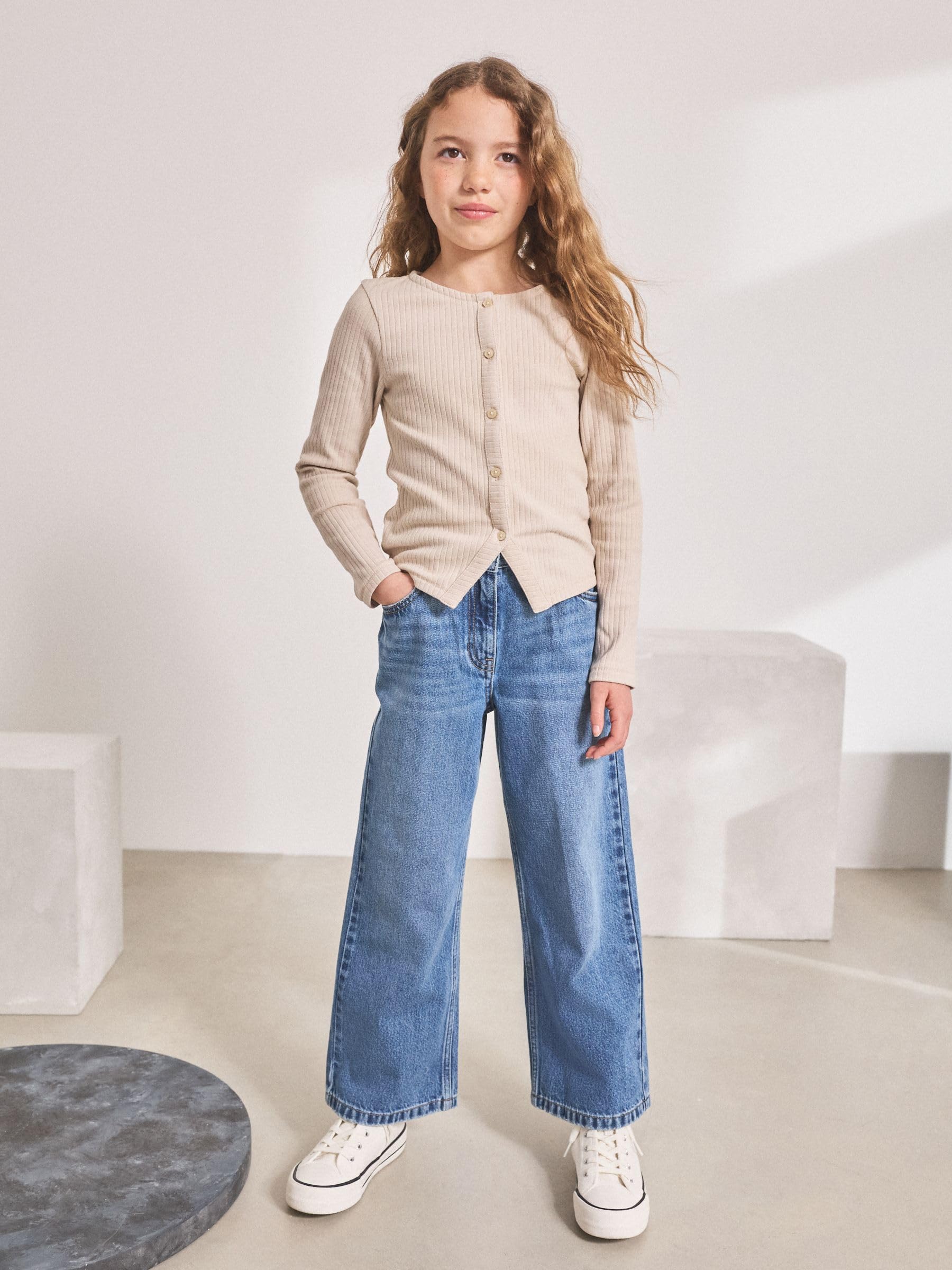 NEXT Mädchen Weit geschnittene Jeans