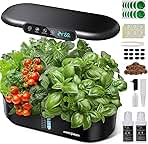 Ahopegarden Hydroponics Growing System kit: 12 Pod Indoor Herb Garden with Smart Environmental Detection,LED Grow Light,LCD Display,Hydroponic Planter for Vegetables,Herb,Lettuce,Home Gardening