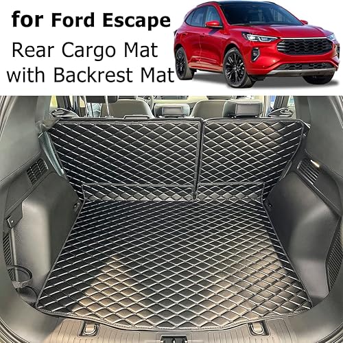 Miniatura 2 de 7DEEKEI Tapete para maletero y respaldo trasero para Ford Escape 2020-2023, forro de carga antideslizante para todo tipo de clima