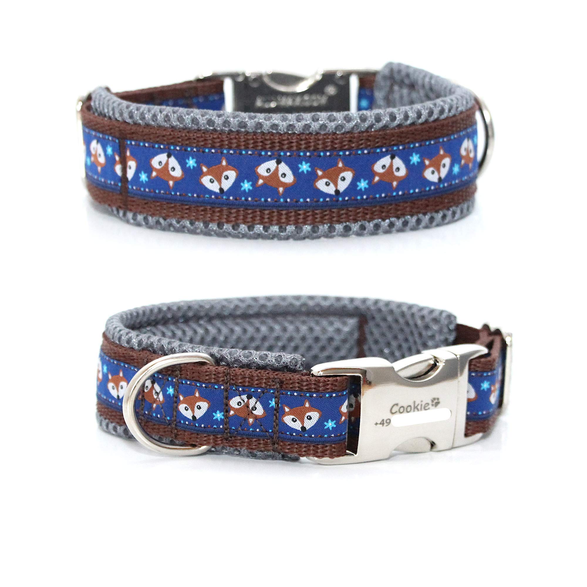 Set: Halsband + Leine, Set für Hunde, Tauleine und Hundehalsband - Happy Fox - Blue
