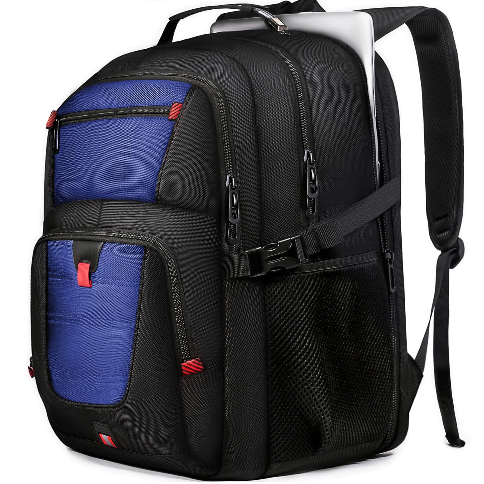 Z-MGKISS Large Travel Backpack for Men, TSA Flight Approved Business Backpack, USB Computer Bagpack Fits 17.3 Inch Laptop, Blue