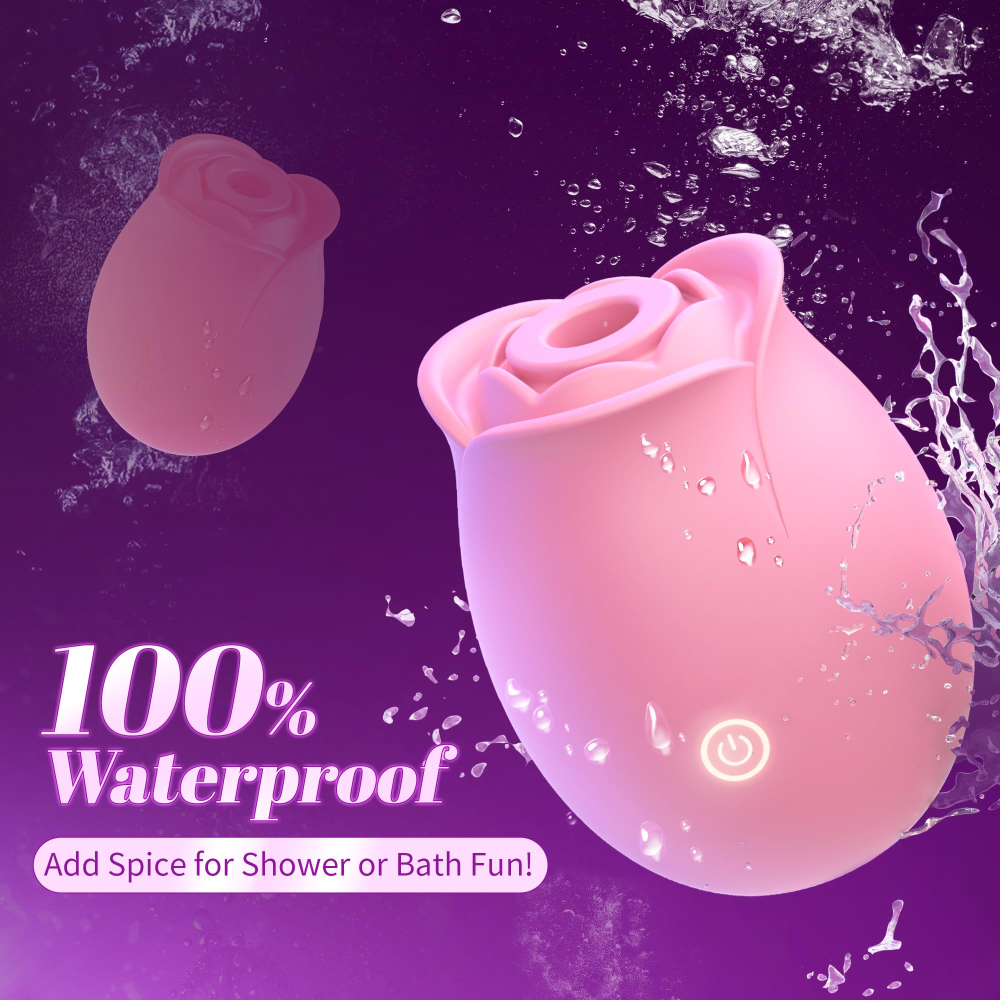 Rose Sex Toy Dildo Vibrator - Rose Toy Adult Toys Sucking Vibrator Nipple Sucker (): Light Pink