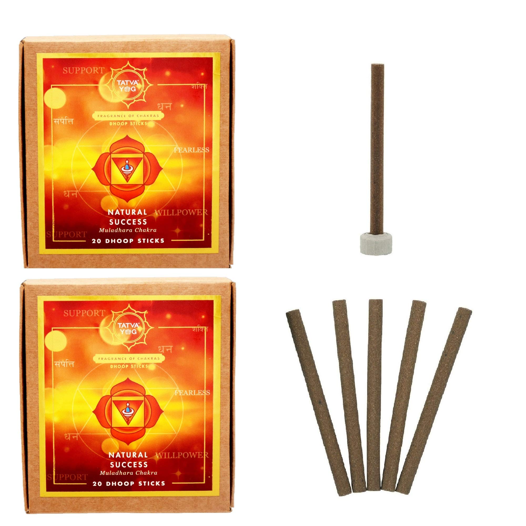 Tatvayog Cedar Dhoop Sticks with Stand (Brown)