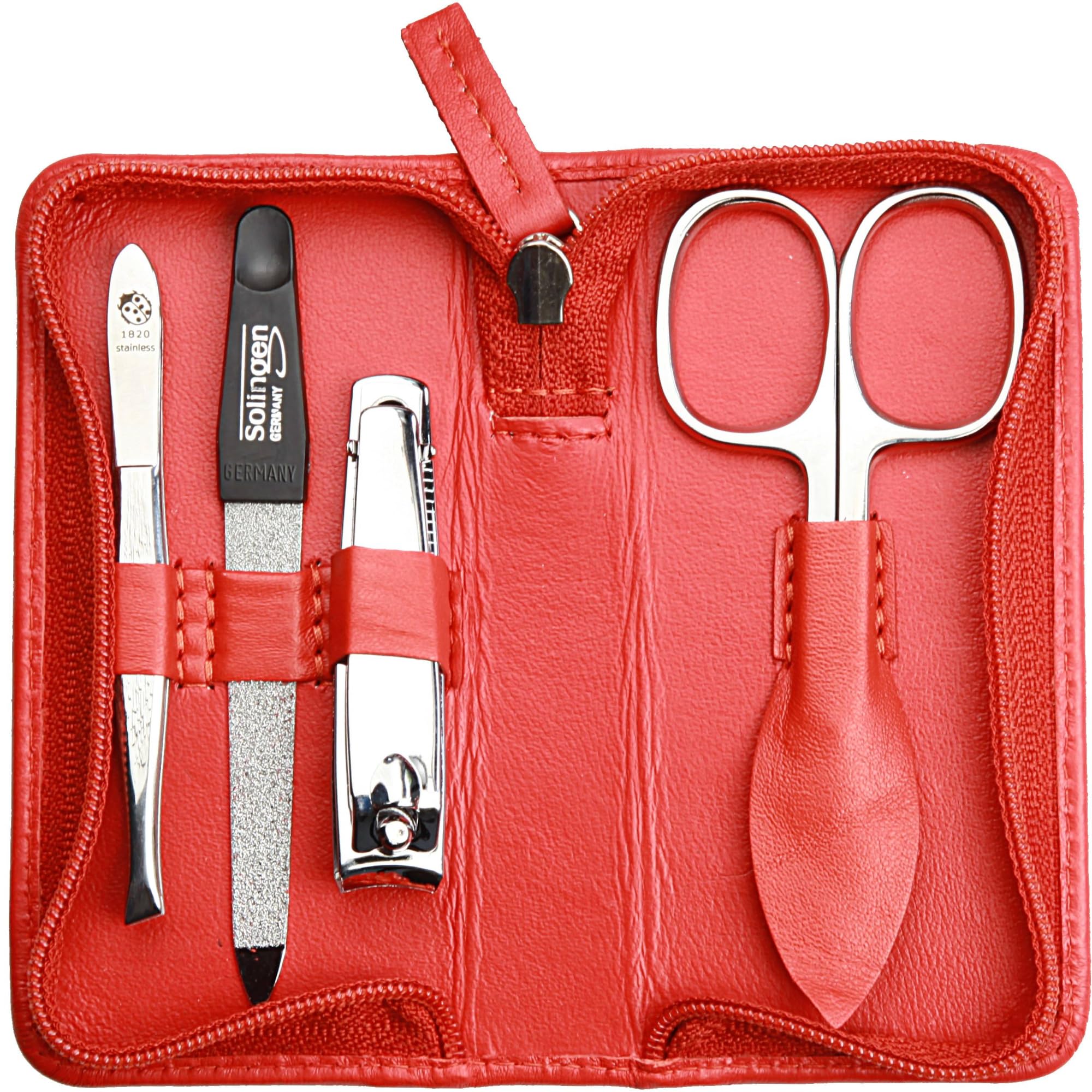 Manicure Set 4-Piece Travel Case, Nail Scissors, Nail Clippers, Nail File and Tweezers - Image 2
