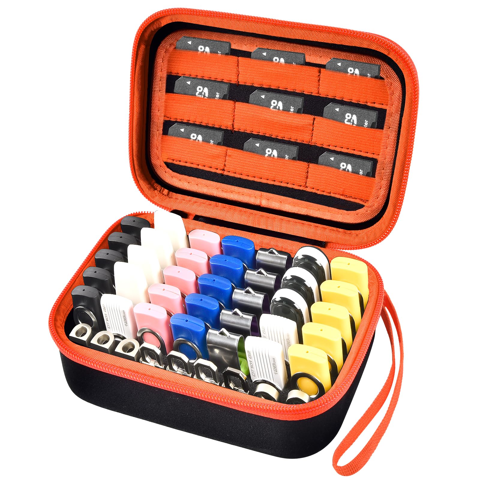 Comecase USB Flash Drive Case, Holds 44 USB Drives and 9 SD Cards